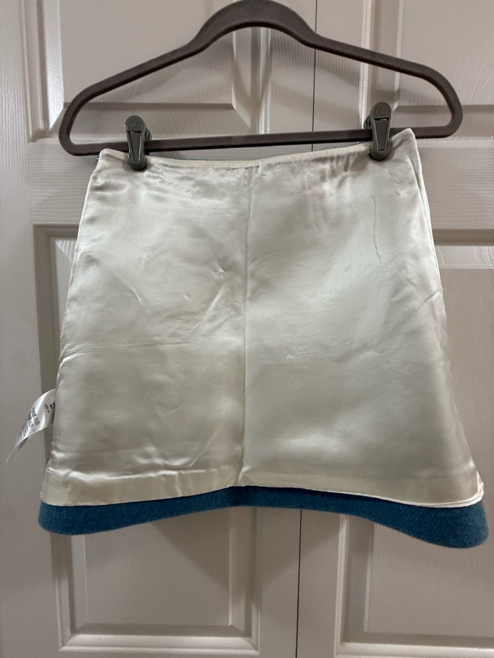Ganni Blue Wool Blend Mini Skirt EU 34 US 2 A-Line Quiet Luxury Minimalist - Picture 7 of 14